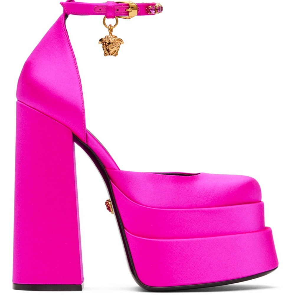 Versace Pink Aevitas Platform Heels